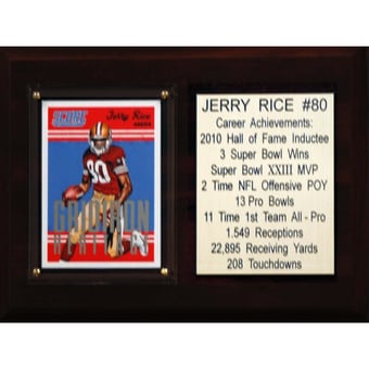 Jerry Rice San Francisco 49ers 6'' x 8'' Plaque
