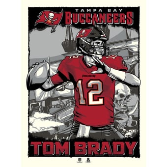Phenom Gallery Tom Brady Tampa Bay Buccaneers 18'' x 24'' Quarterback Serigraph Limited Edition Poster Art Print