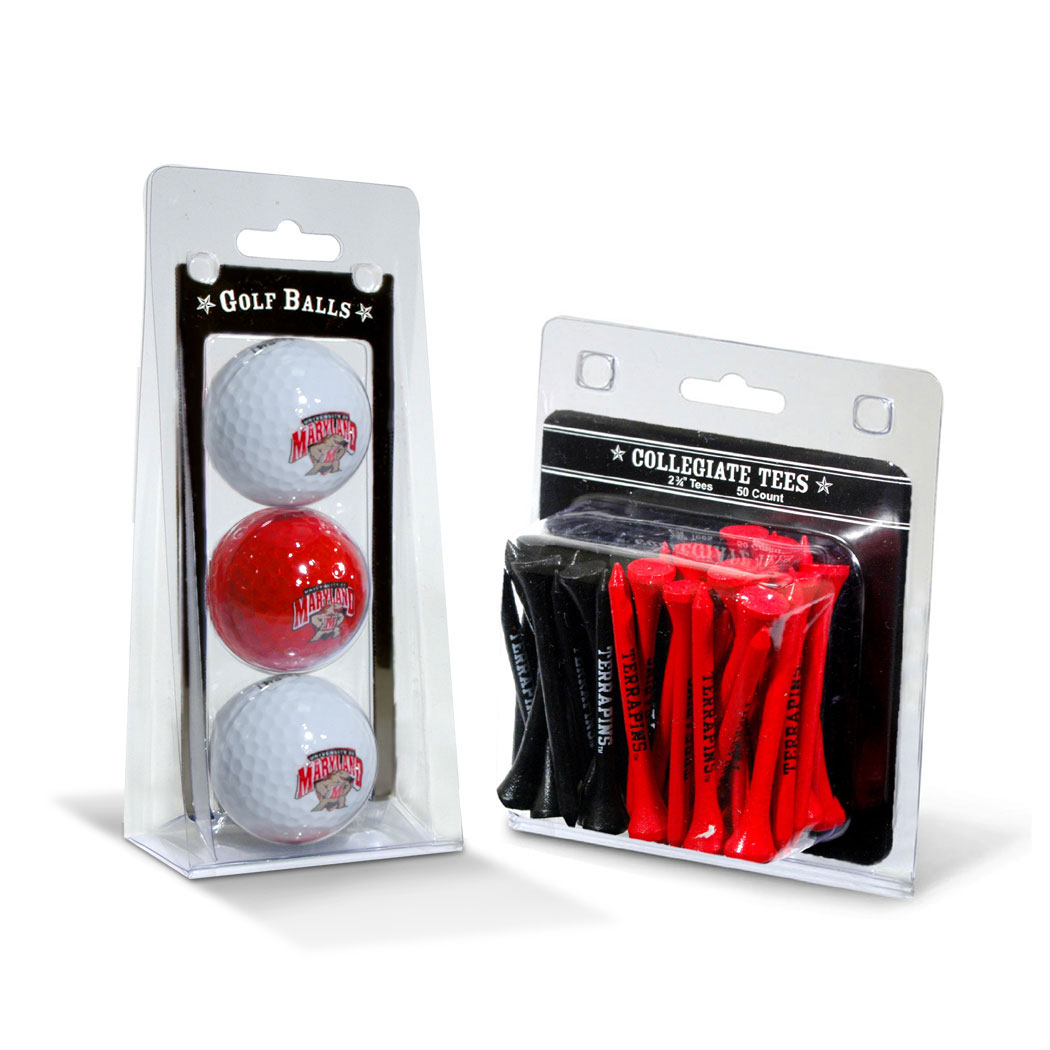 Maryland Terrapins 3-Golf Ball & 50-Golf Tee Set Maryland Terrapins 3-Golf Ball & 50-Golf Tee Set