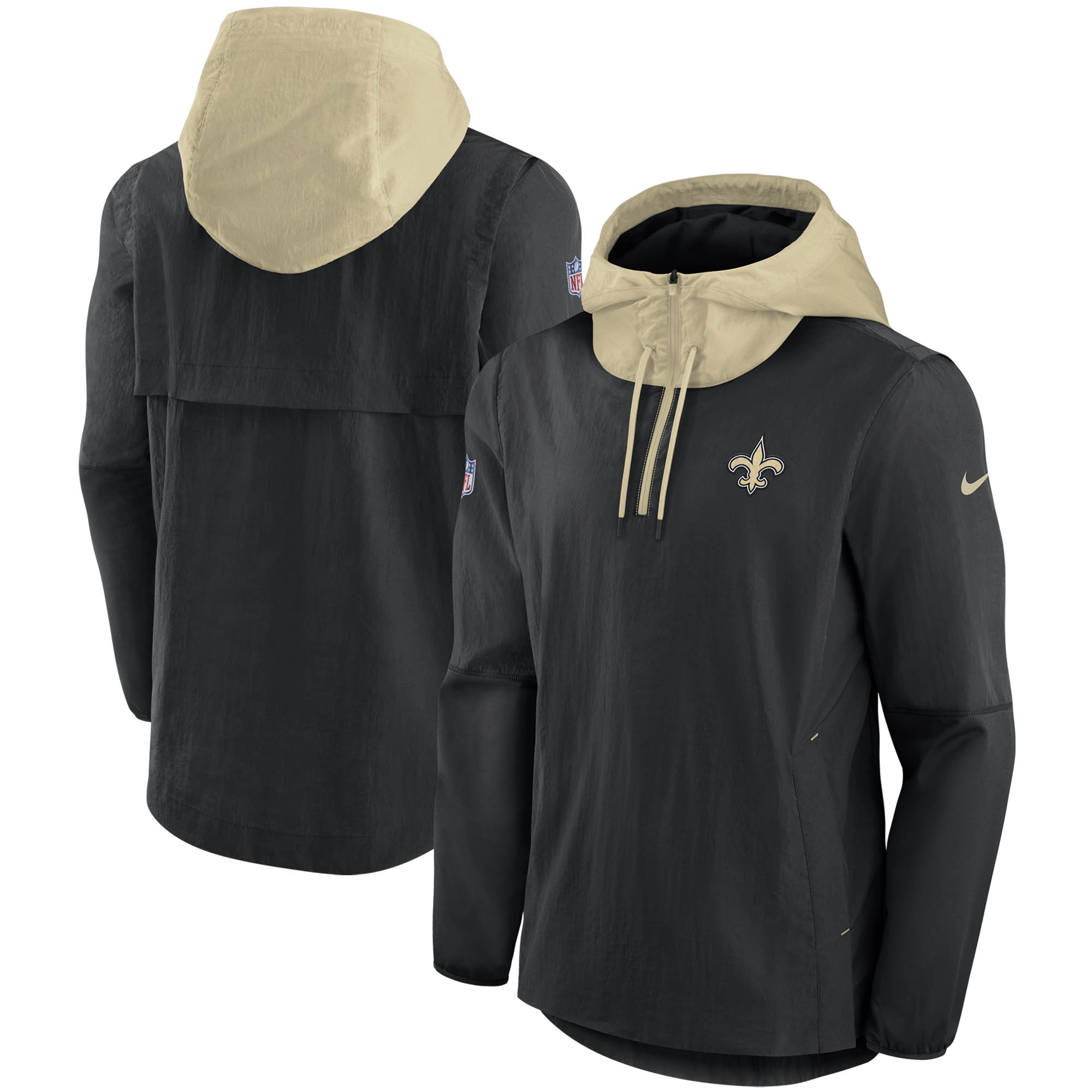 Men's Nike Black New Orleans Saints Sideline Player Quarter-Zip Jacket