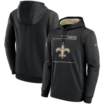 Men's Nike Black New Orleans Saints Sideline Logo Performance Pullover Hoodie
