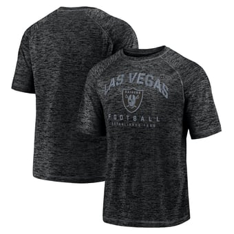 Men's Fanatics Black Las Vegas Raiders Shade Battle Ready Raglan Space-Dye T-Shirt
