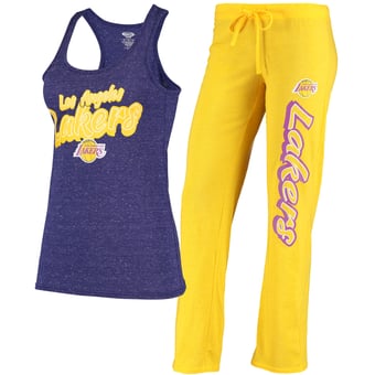 Women's Concepts Sport Gold/Purple Los Angeles Lakers Racerback Tank Top & Pants Sleep Set