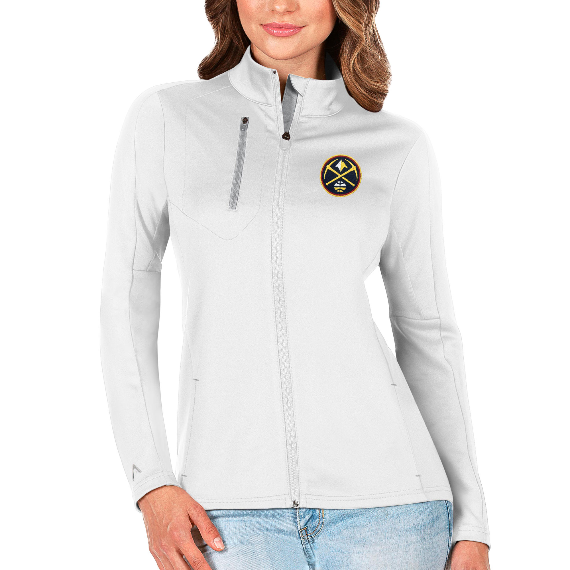 Women’s Antigua White Denver Nuggets Generation Full-Zip Jacket Women’s Antigua White Denver Nuggets Generation Full-Zip Jacket