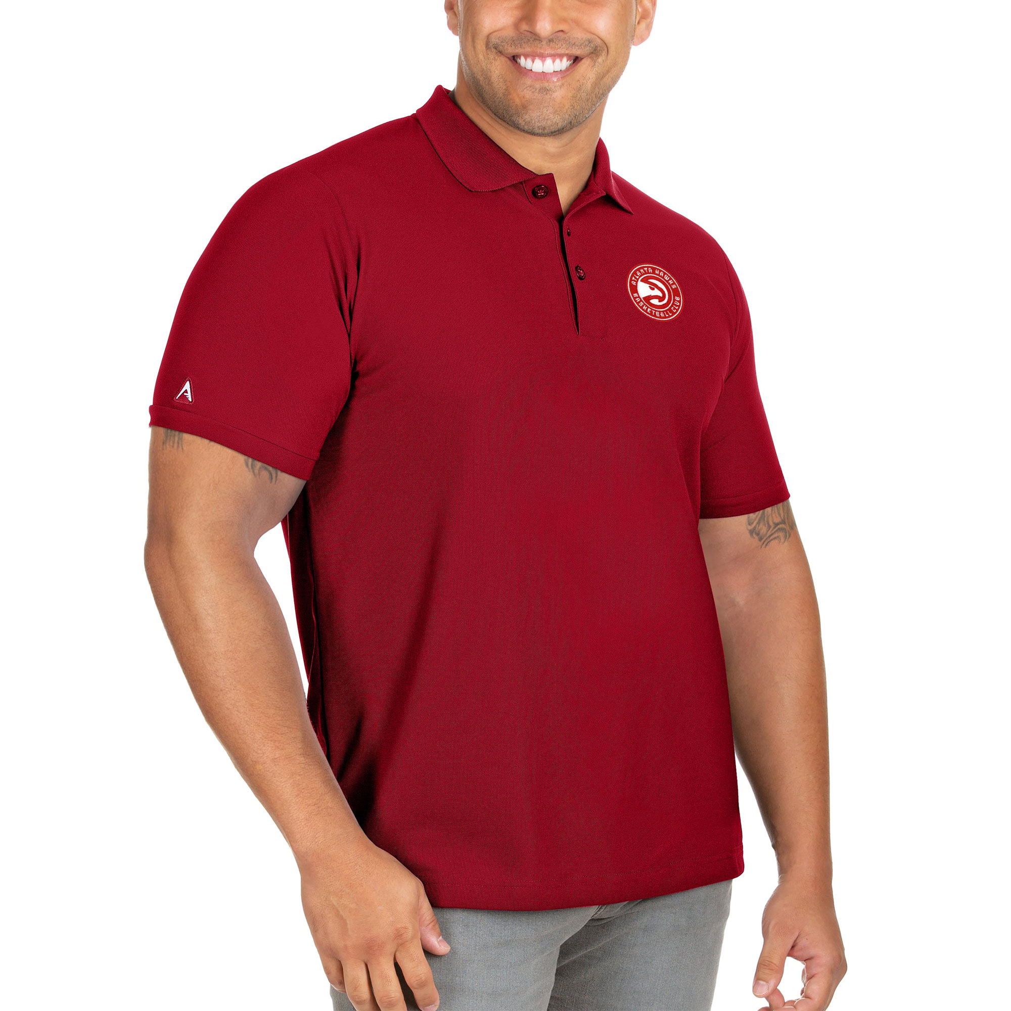 Men's Antigua Red Atlanta Hawks Big & Tall Legacy Pique Polo