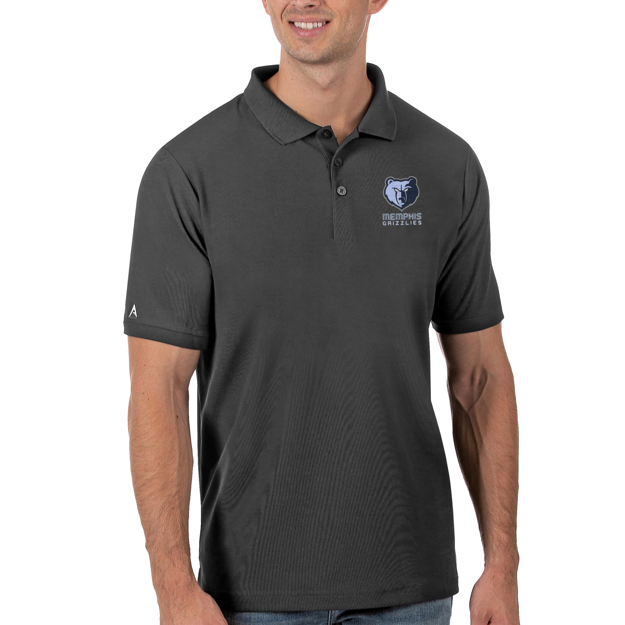 Men’s Antigua Gray Memphis Grizzlies Legacy Pique Polo Men’s Antigua Gray Memphis Grizzlies Legacy Pique Polo