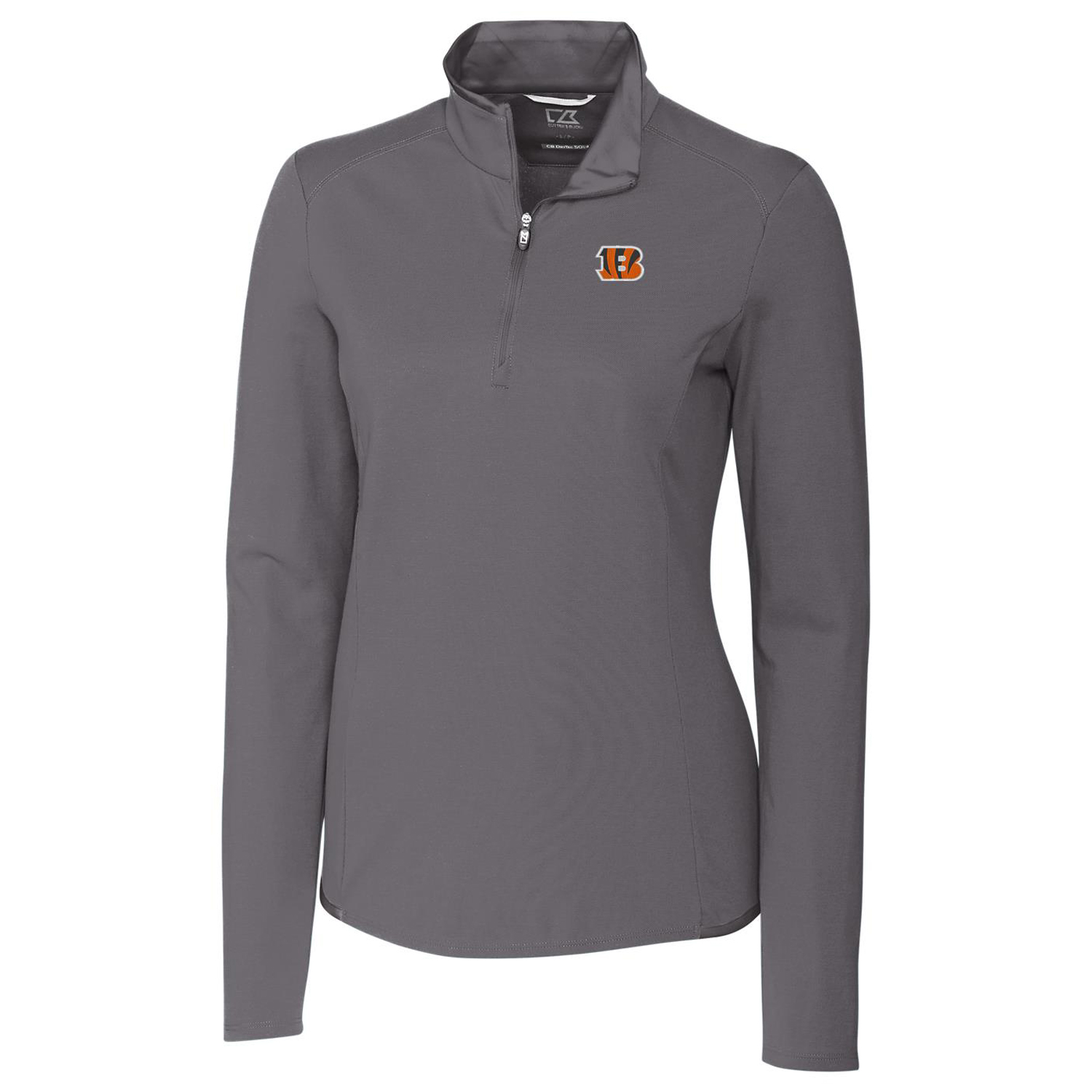Women's Cutter & Buck Gray Cincinnati Bengals Advantage Quarter-Zip Pullover Jacket