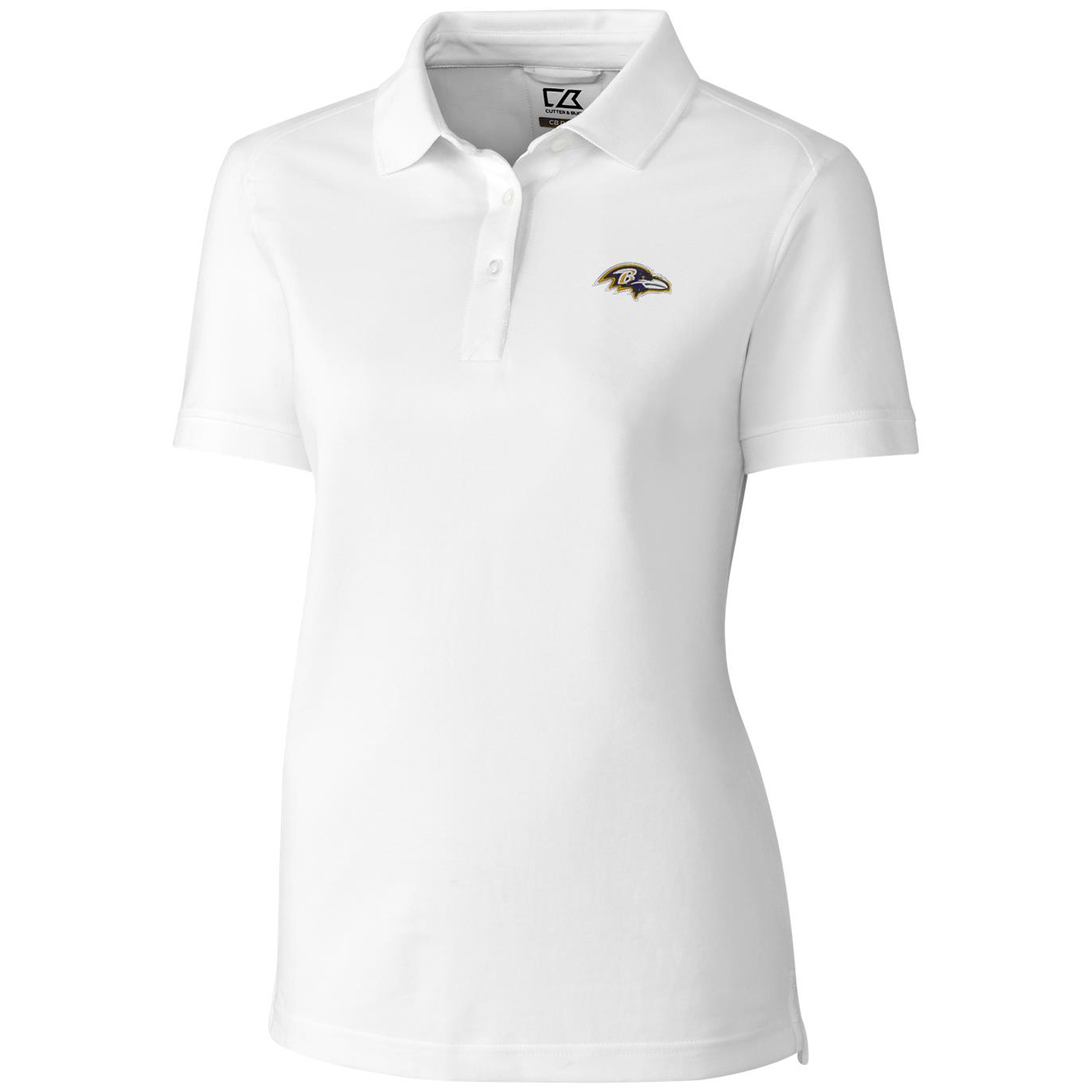 Women's Cutter & Buck White Baltimore Ravens Advantage Polo