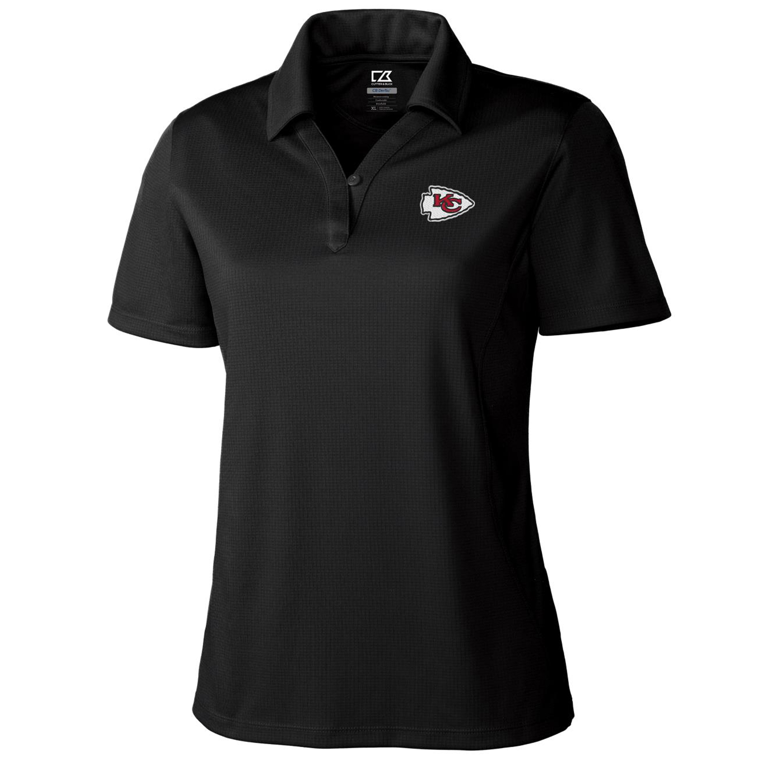 Women's Cutter & Buck Black Kansas City Chiefs DryTec Genre Polo