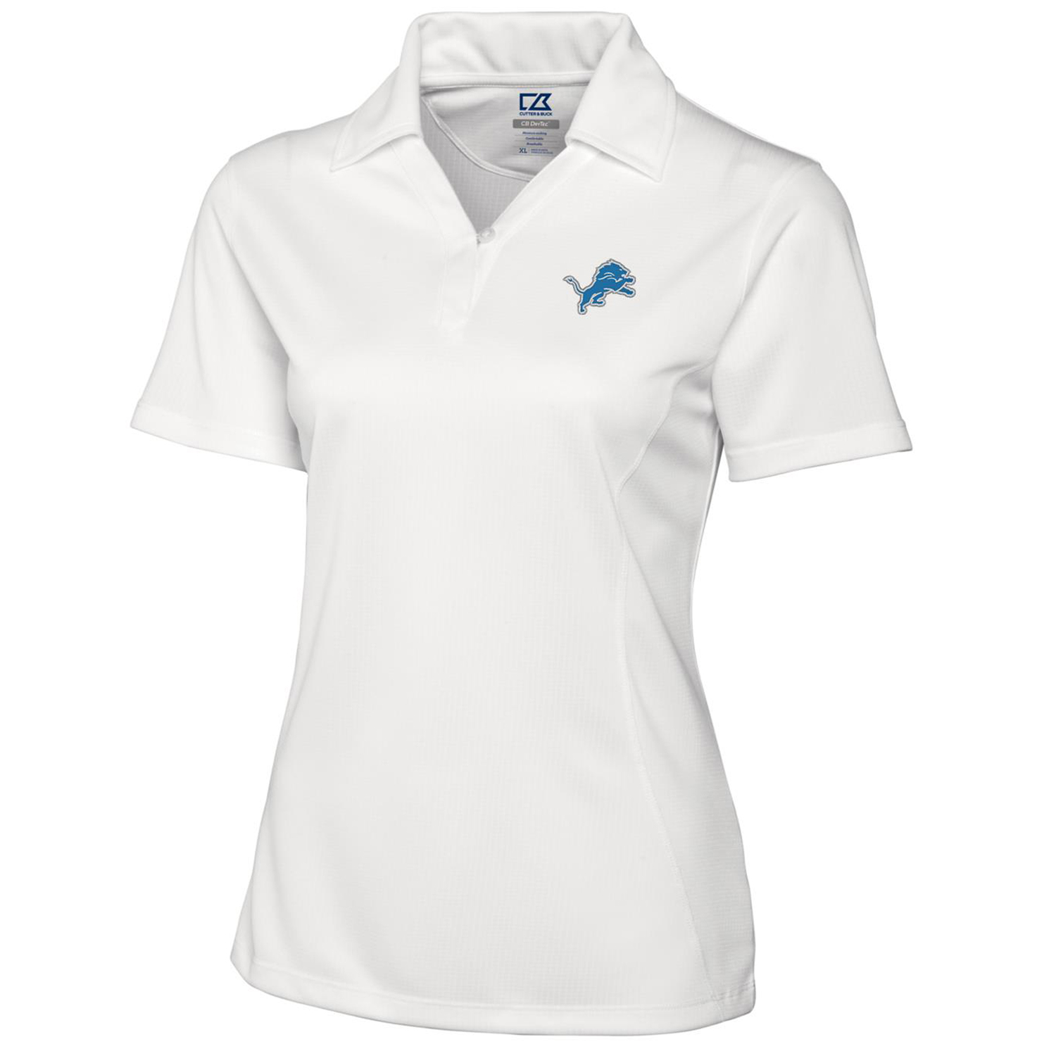 Women's Cutter & Buck White Detroit Lions DryTec Genre Polo
