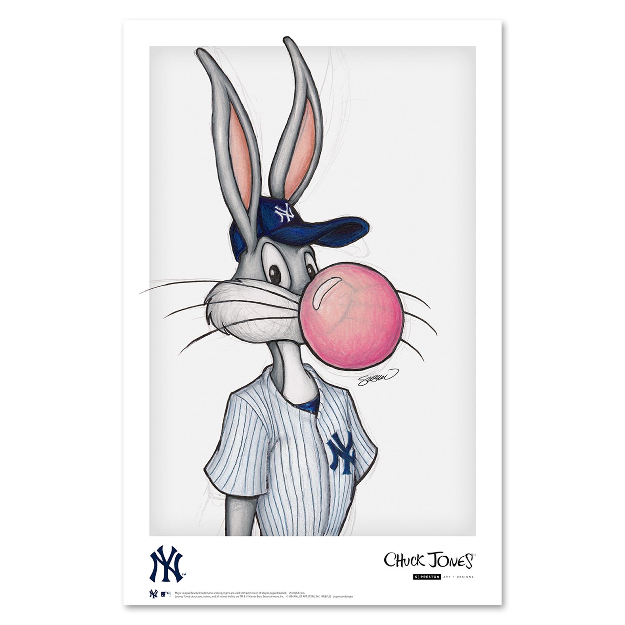 New York Yankees 11'' x 17'' Baseball Bugs Art Poster
