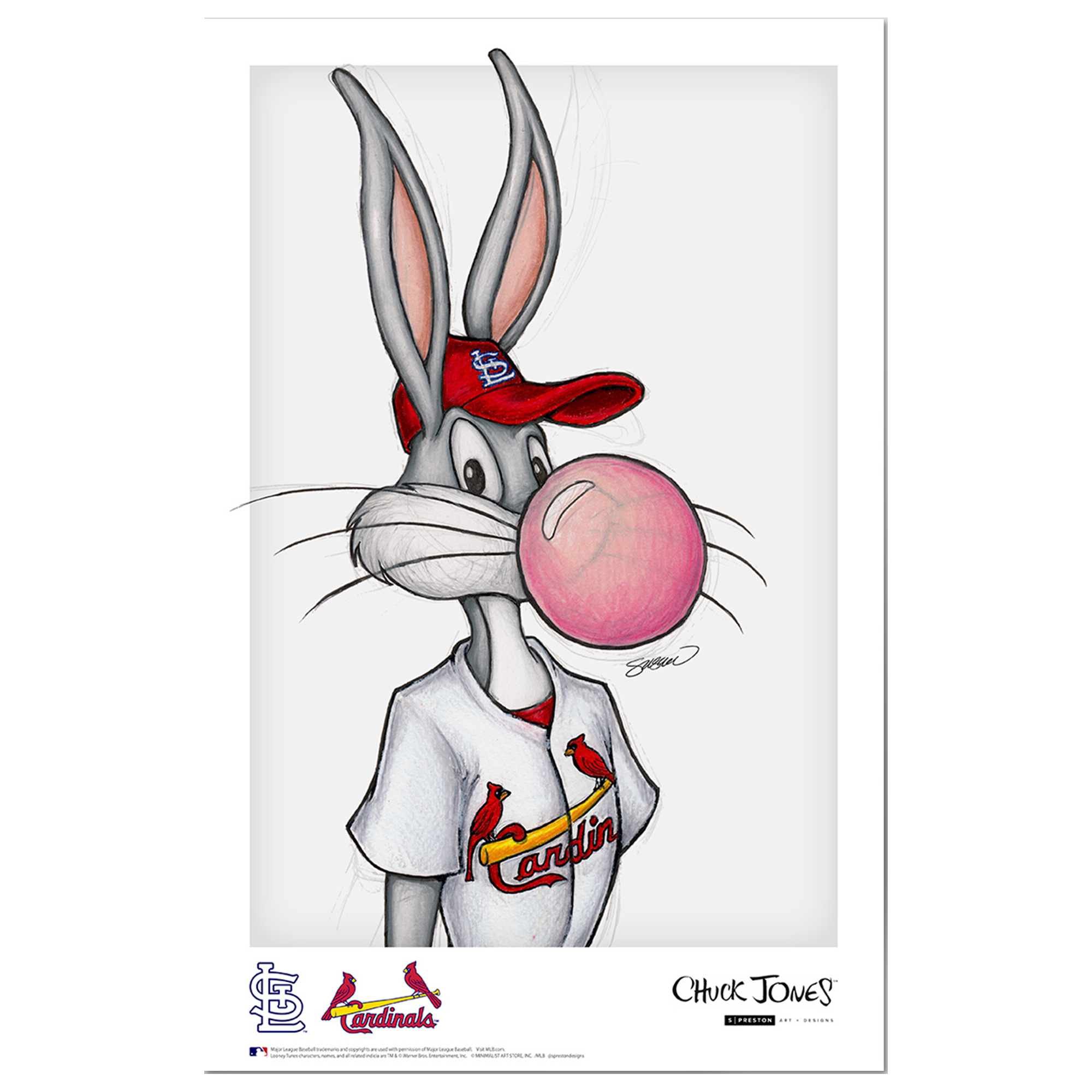 St. Louis Cardinals 11'' x 17'' Baseball Bugs Art Poster