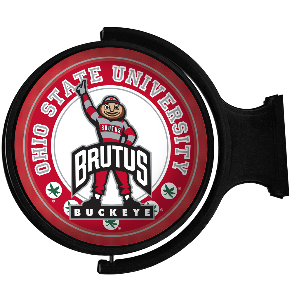 Ohio State Buckeyes 23'' x 21'' Team Mascot Illuminated Rotating Wall Sign