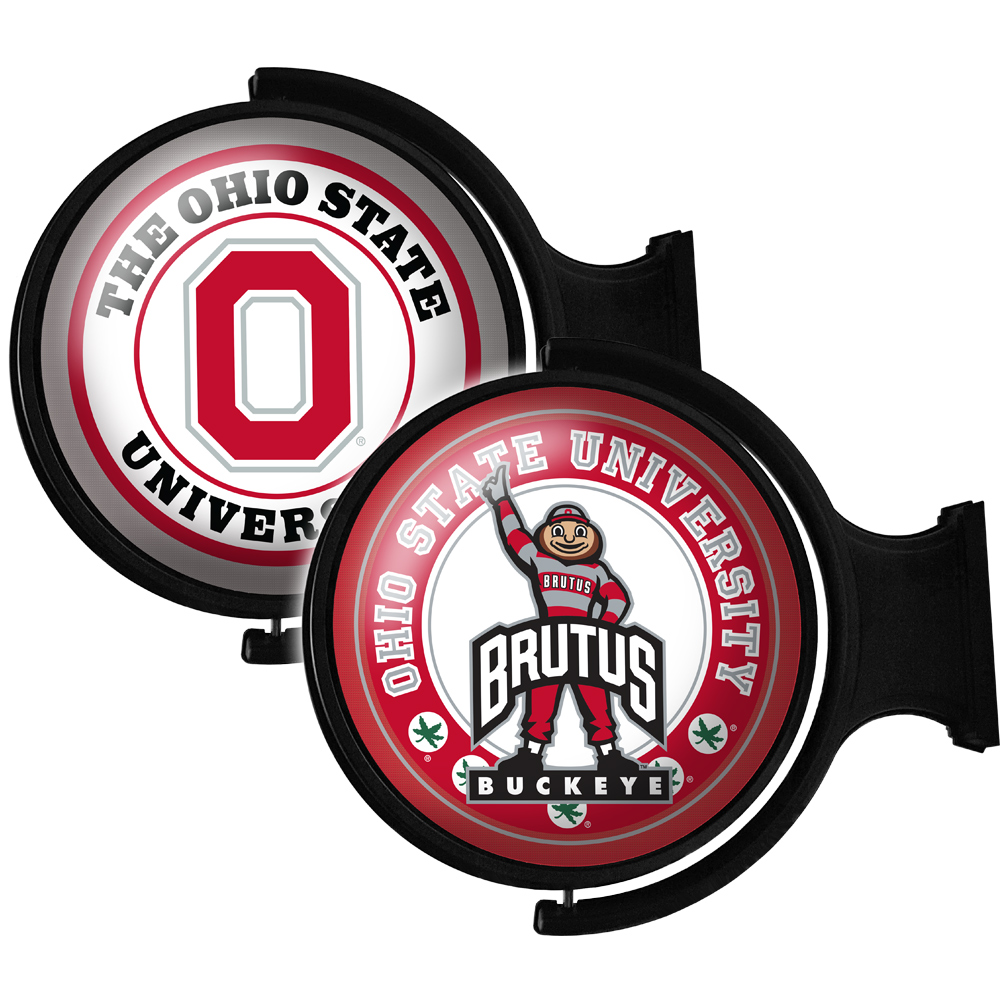 Ohio State Buckeyes 23'' x 21'' Team Logo Illuminated Rotating Wall Sign