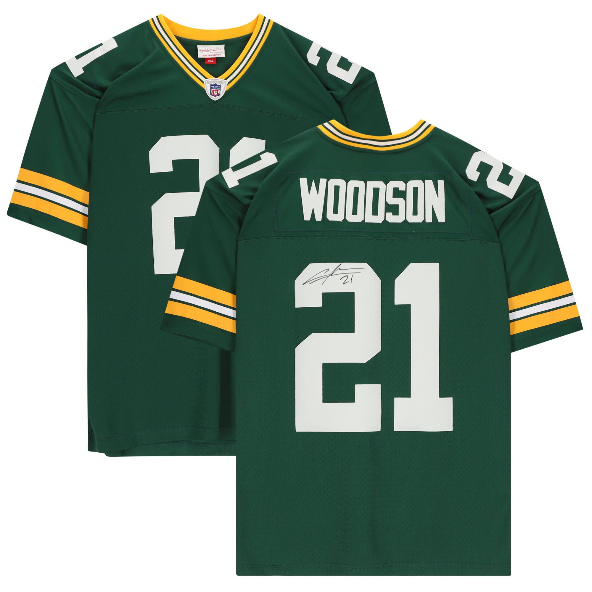 Charles Woodson Green Bay Packers Autographed Green Mitchell & Ness Super Bowl XLV Legacy Jersey