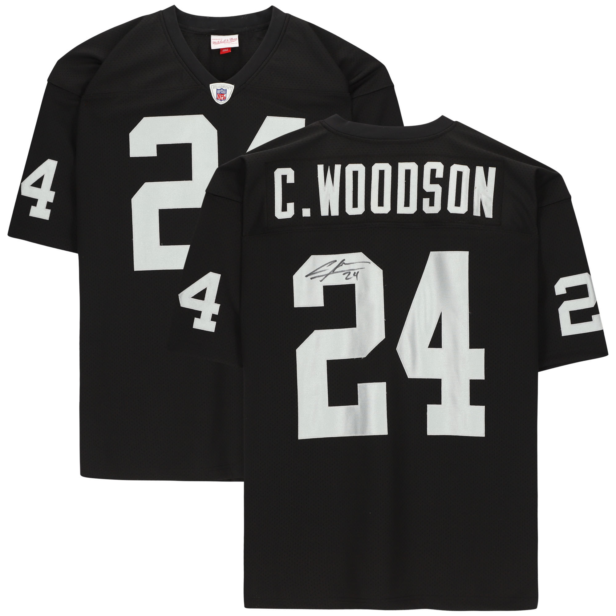 Charles Woodson Oakland Raiders Autographed Mitchell & Ness Black Authentic Throwback Jersey