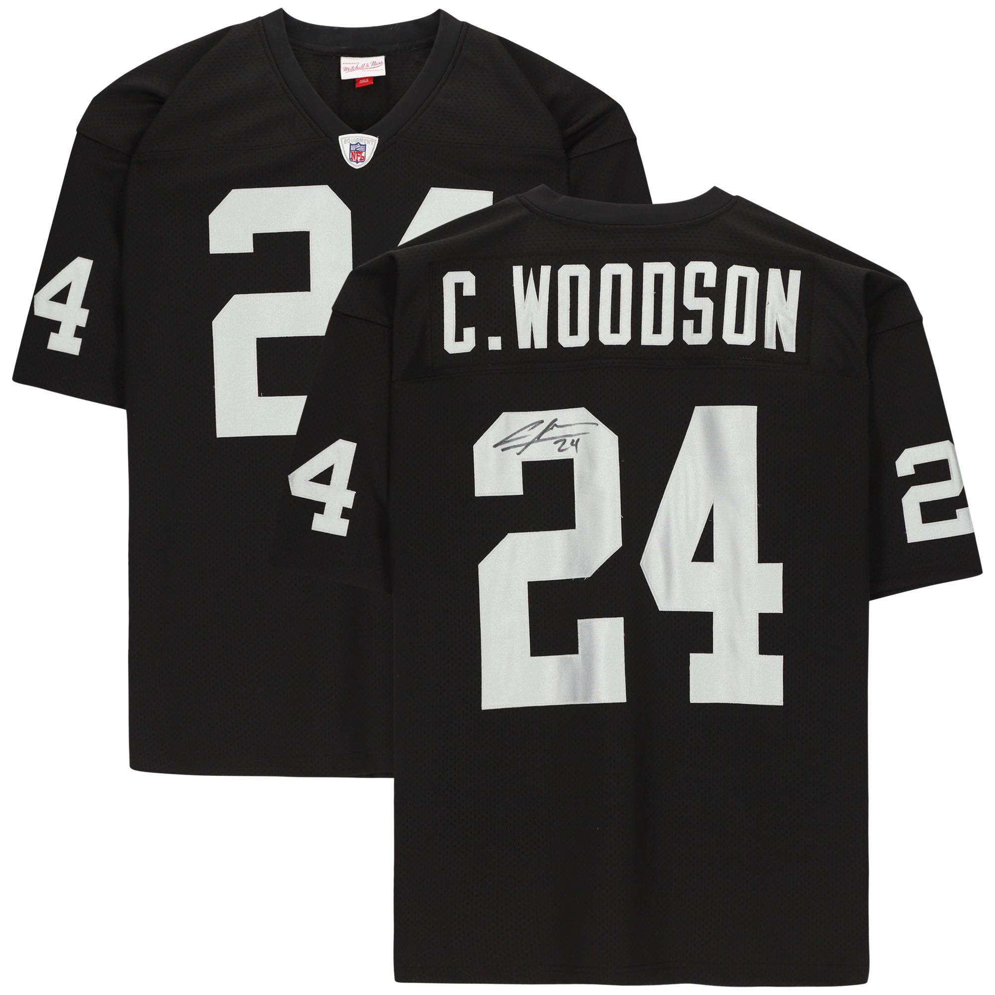 Charles Woodson Oakland Raiders Autographed Mitchell & Ness Black Authentic Throwback Jersey