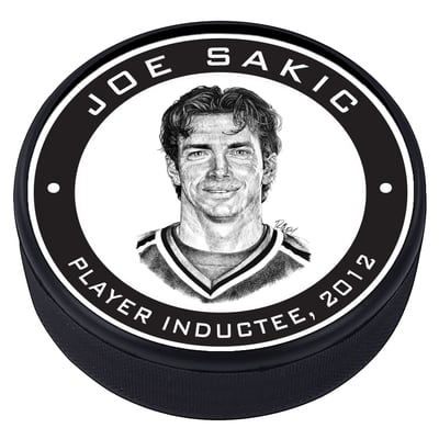 Joe Sakic Colorado Avalanche - 2012 Legends Line Textured Hockey Puck
