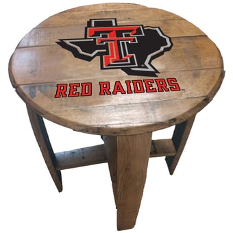 Texas Tech Red Raiders Team Oak Barrel Table