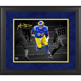 Aaron Donald Los Angeles Rams Facsimile Signature Framed 11" x 14" Spotlight Photograph