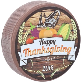 Sher-Wood San Jose Barracuda 2015 Happy Thanksgiving Replica Game Puck