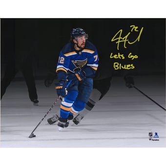 Justin Faulk St. Louis Blues Autographed 11" x 14" Spotlight Photograph with "Let's Go Blues" Inscription - Limited Edition of 20