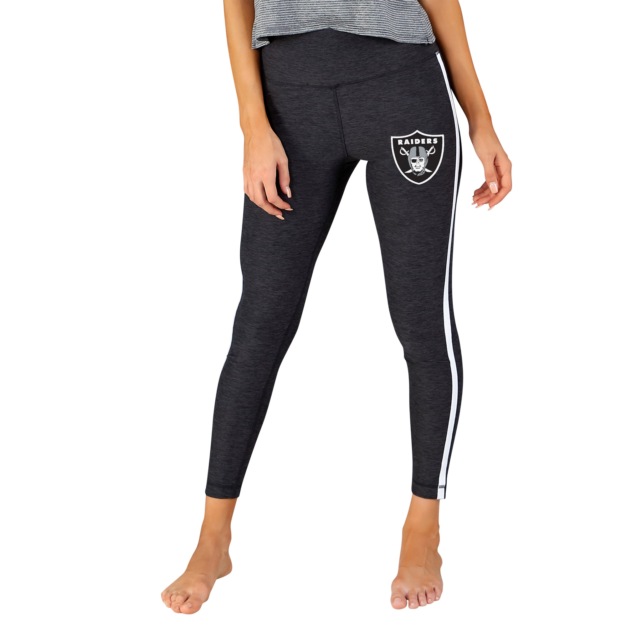 Concepts Sport Women's Charcoal/White Las Vegas Raiders Centerline Knit Slounge Leggings - Charcoal, White