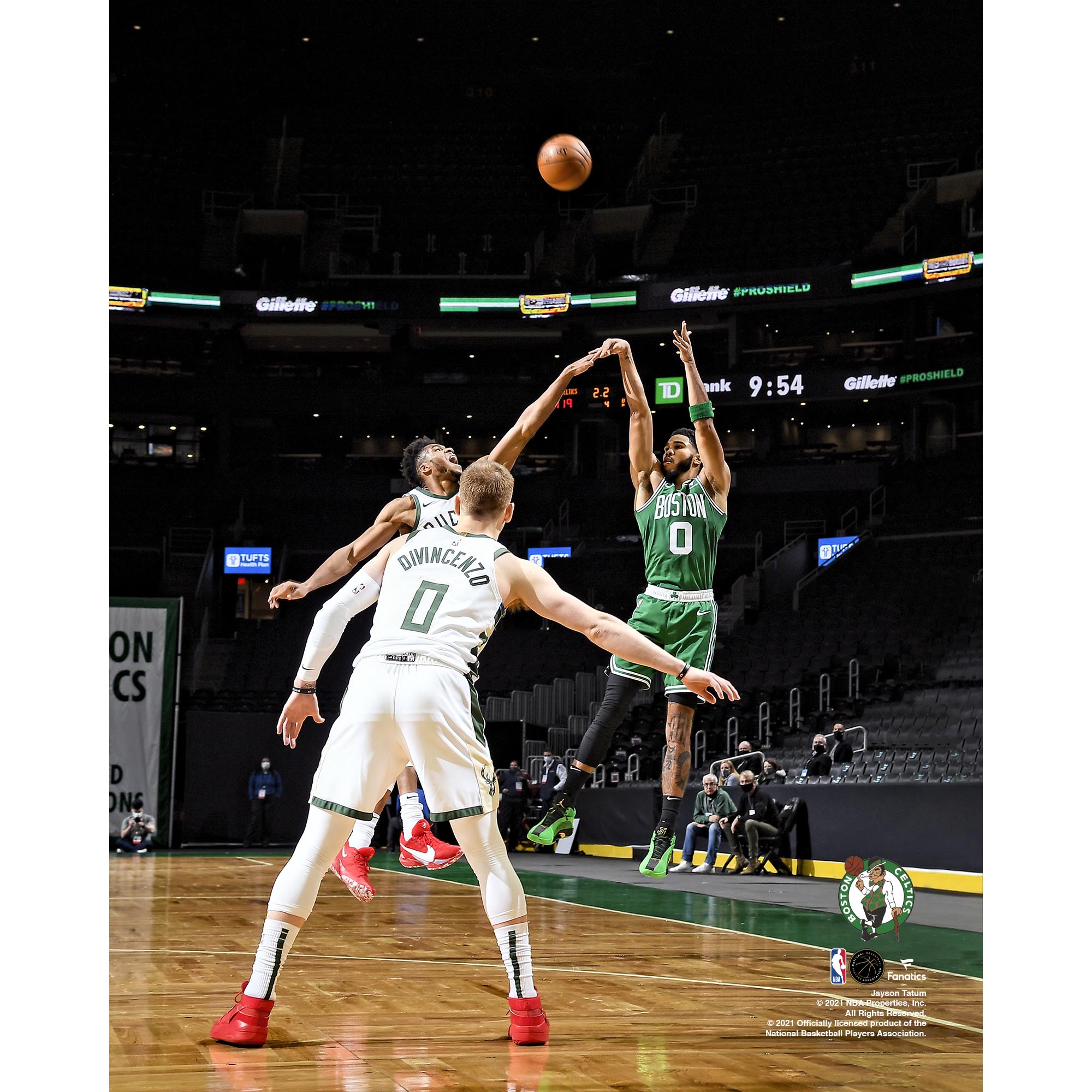 Jayson Tatum Boston Celtics Unsigned Game Winning Shot vs. Milwaukee Bucks Photograph