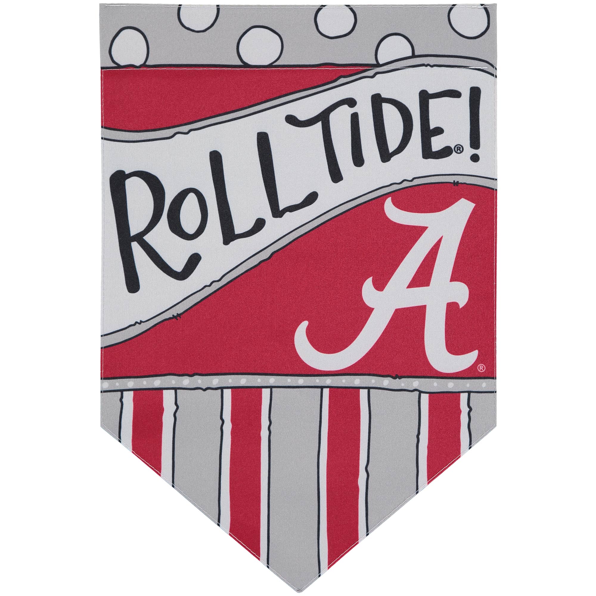 Alabama Crimson Tide 12'' x 18'' Dots & Stripes Double-Sided Flag