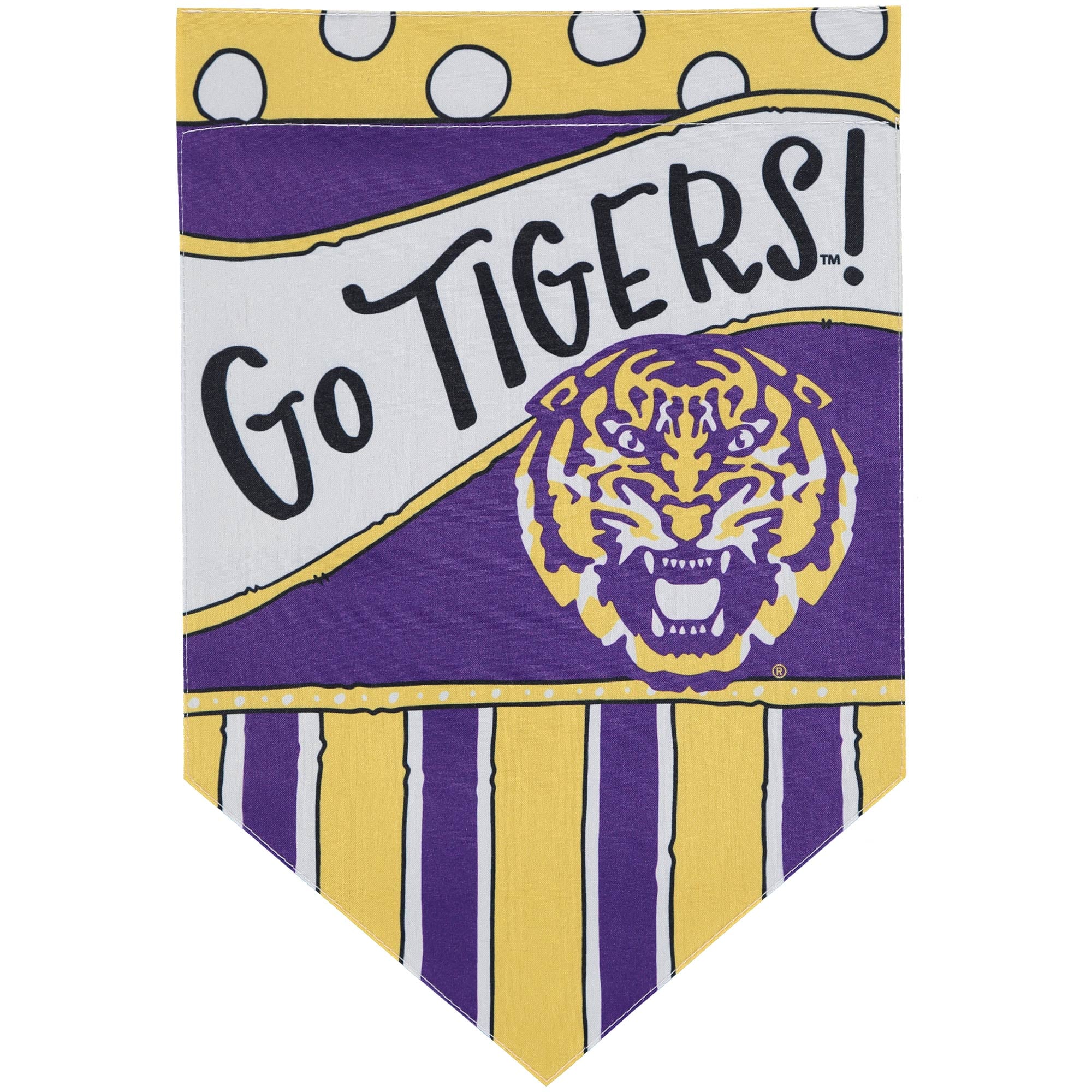 LSU Tigers 12'' x 18'' Dots & Stripes Double-Sided Flag