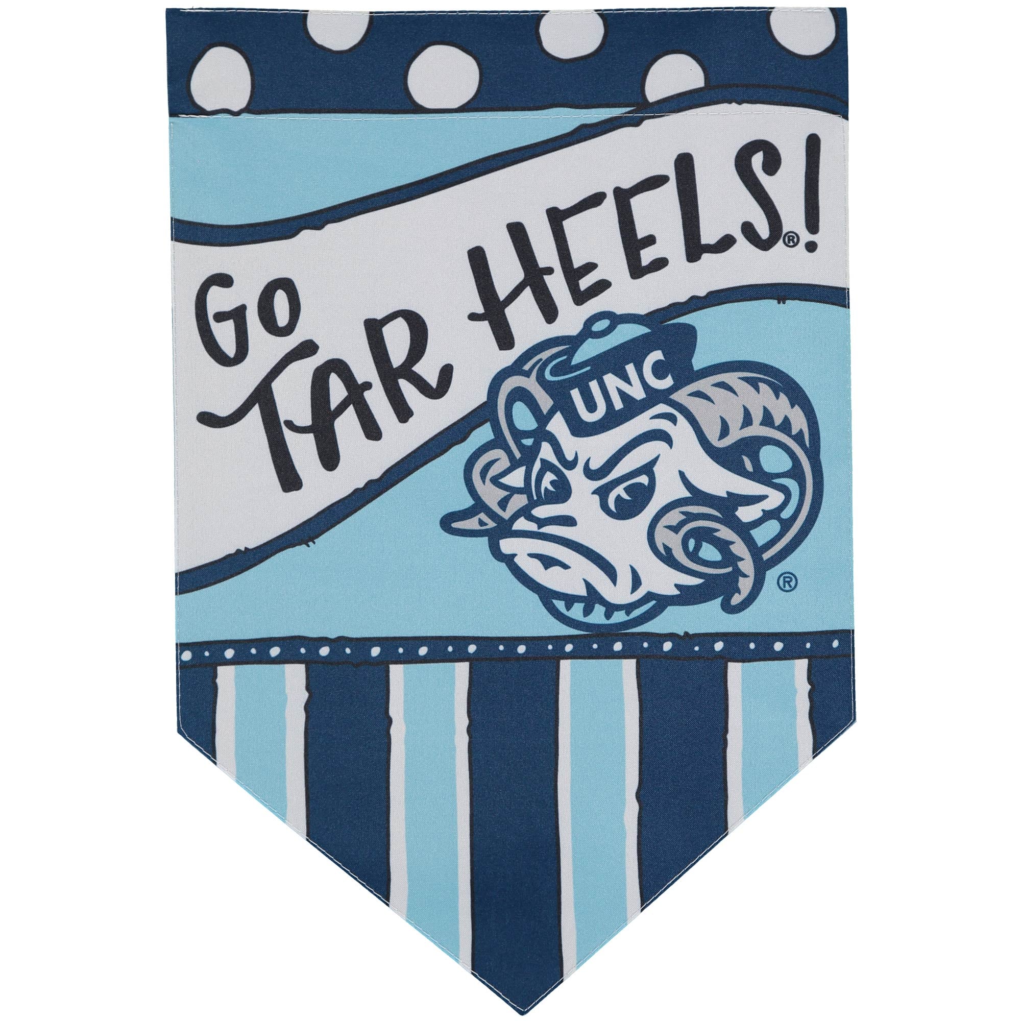 North Carolina Tar Heels 12'' x 18'' Dots & Stripes Double-Sided Flag