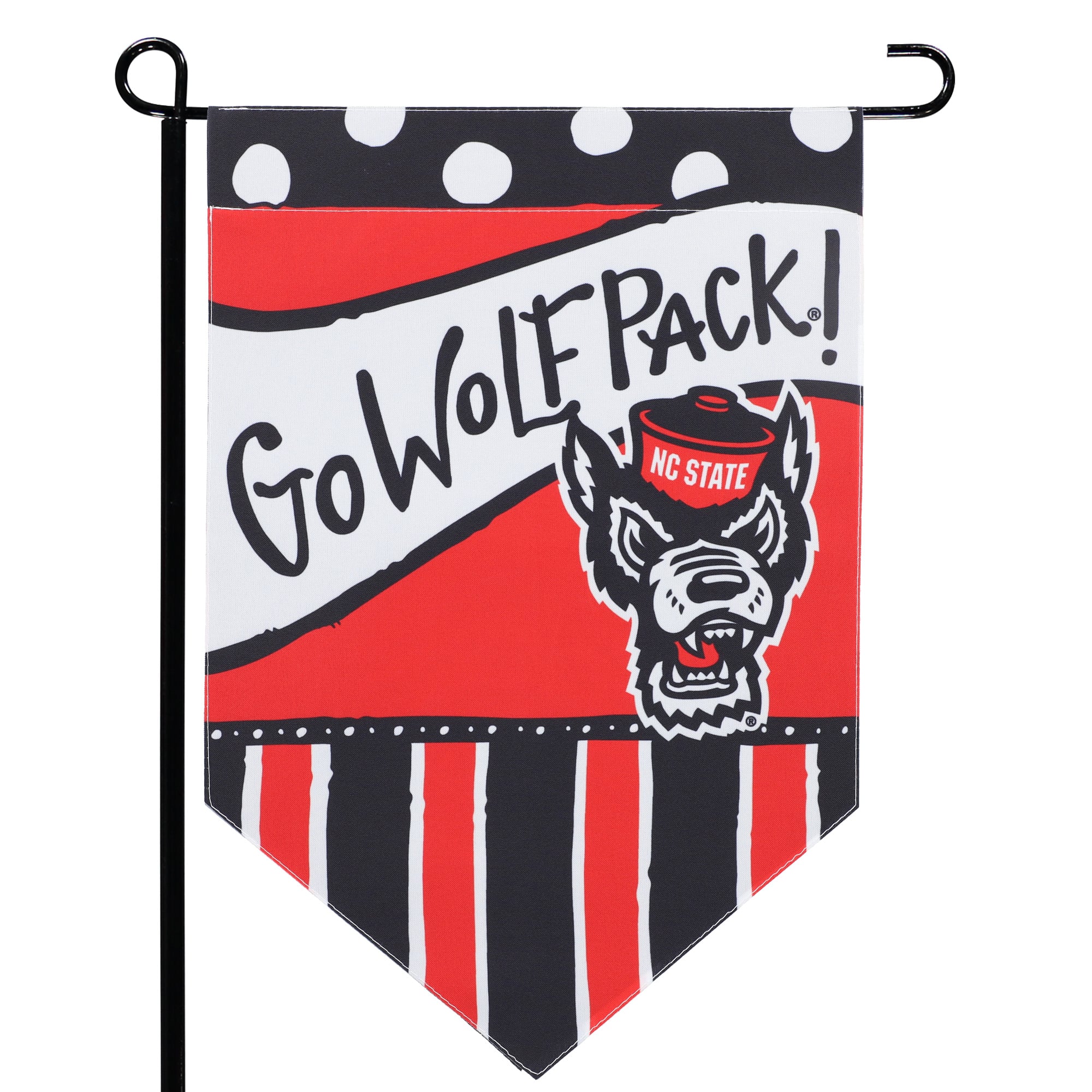NC State Wolfpack 12'' x 18'' Dots & Stripes Double-Sided Flag