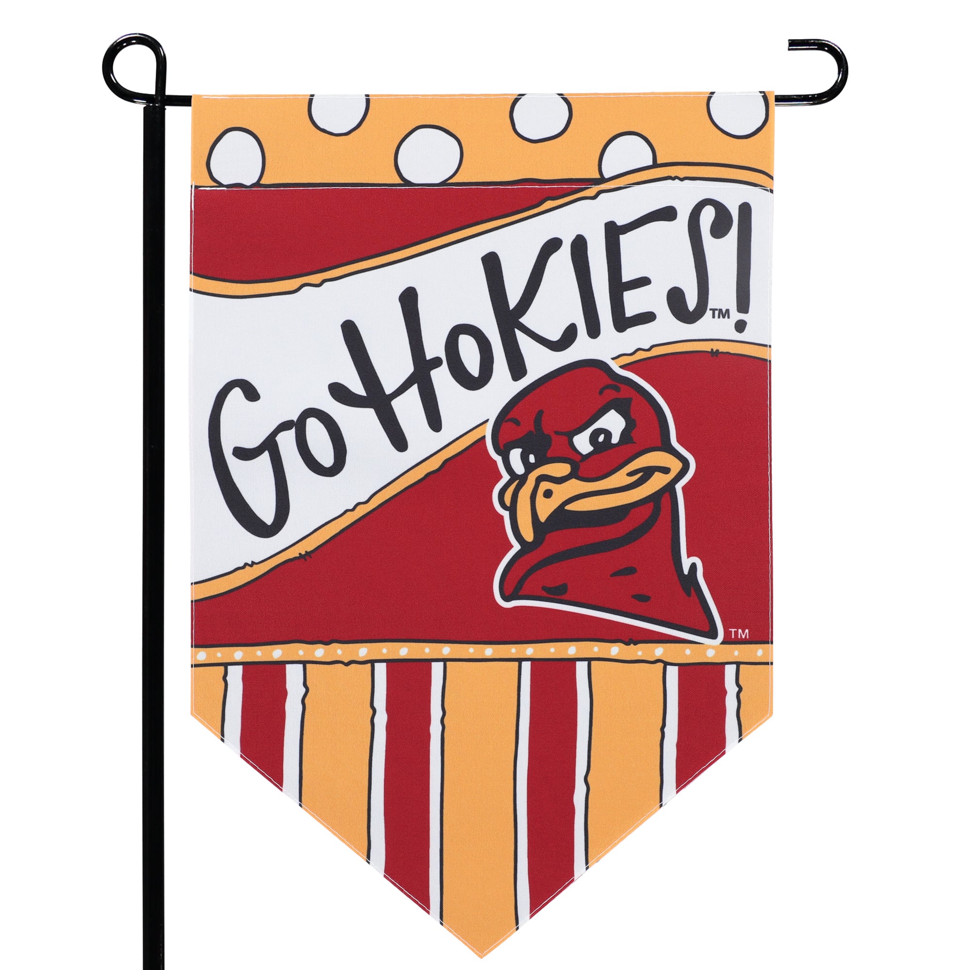 Virginia Tech Hokies 12'' x 18'' Dots & Stripes Double-Sided Flag