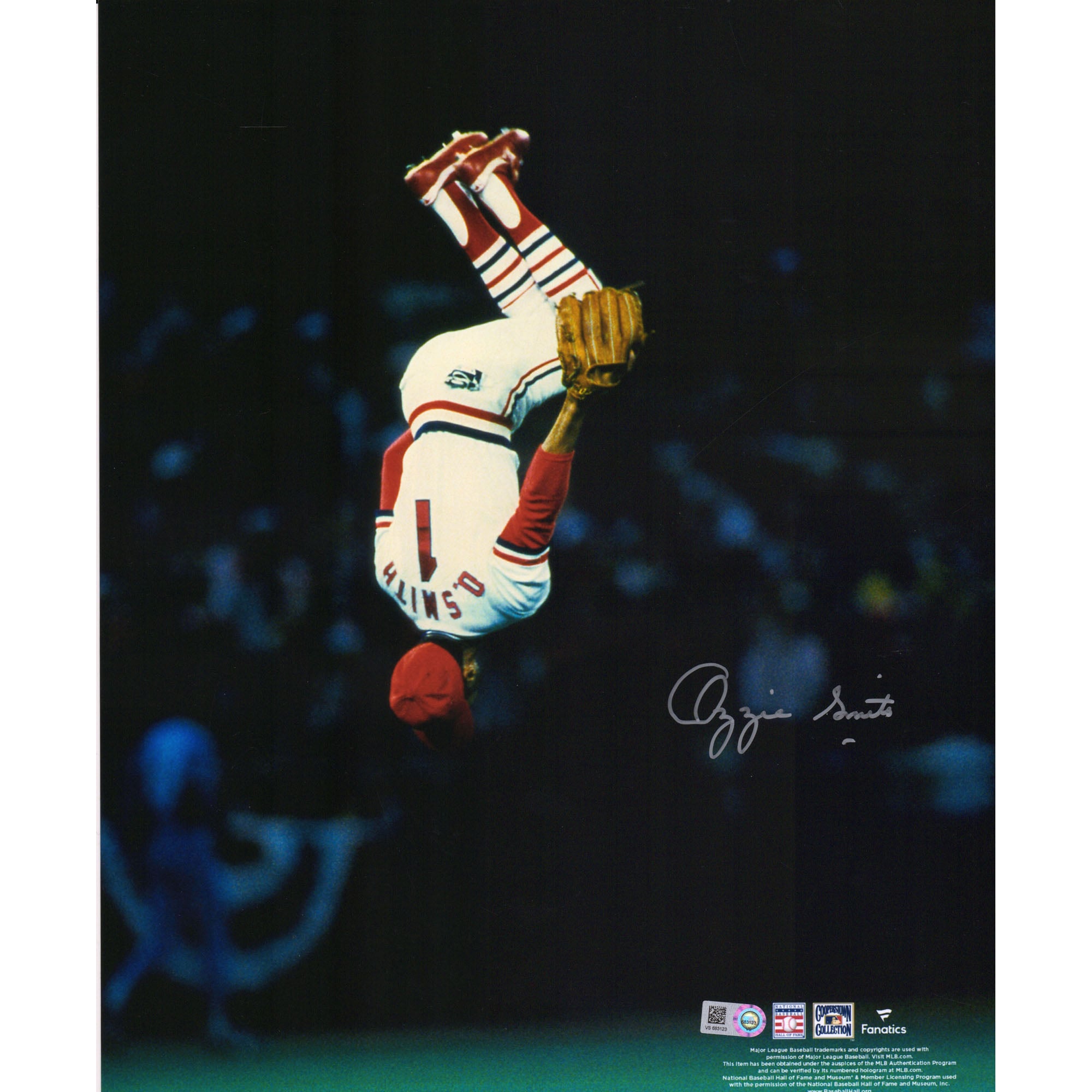 Ozzie Smith St. Louis Cardinals Autographed 11" x 14" Vertical Flip Photograph