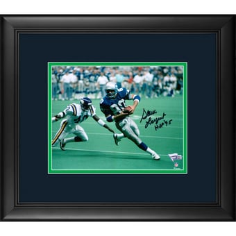 Steve Largent Seattle Seahawks Framed Autographed 8" x 10" vs. Vikings Photograph with "HOF 95" Inscription