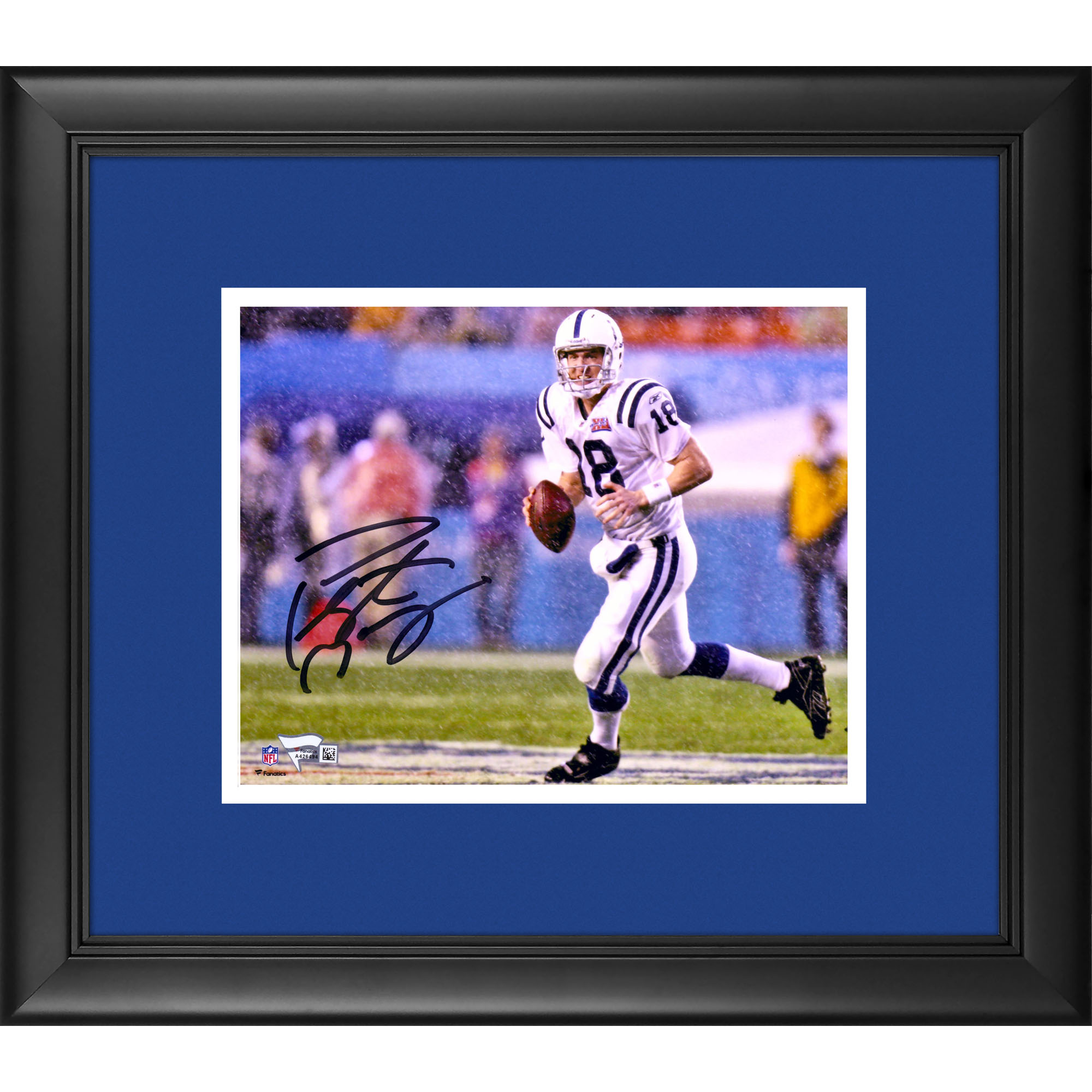 Peyton Manning Indianapolis Colts Framed Autographed 8" x 10" Super Bowl XLI Running in Rain Photograph