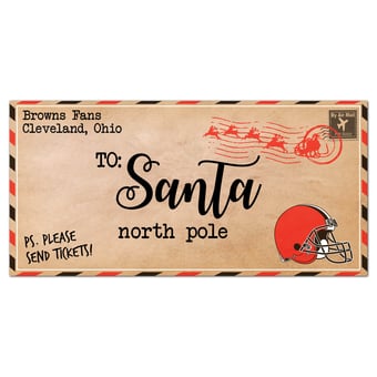 Cleveland Browns 6'' x 12'' Letter to Santa Sign