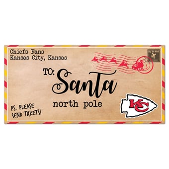 Kansas City Chiefs 6'' x 12'' Letter to Santa Sign