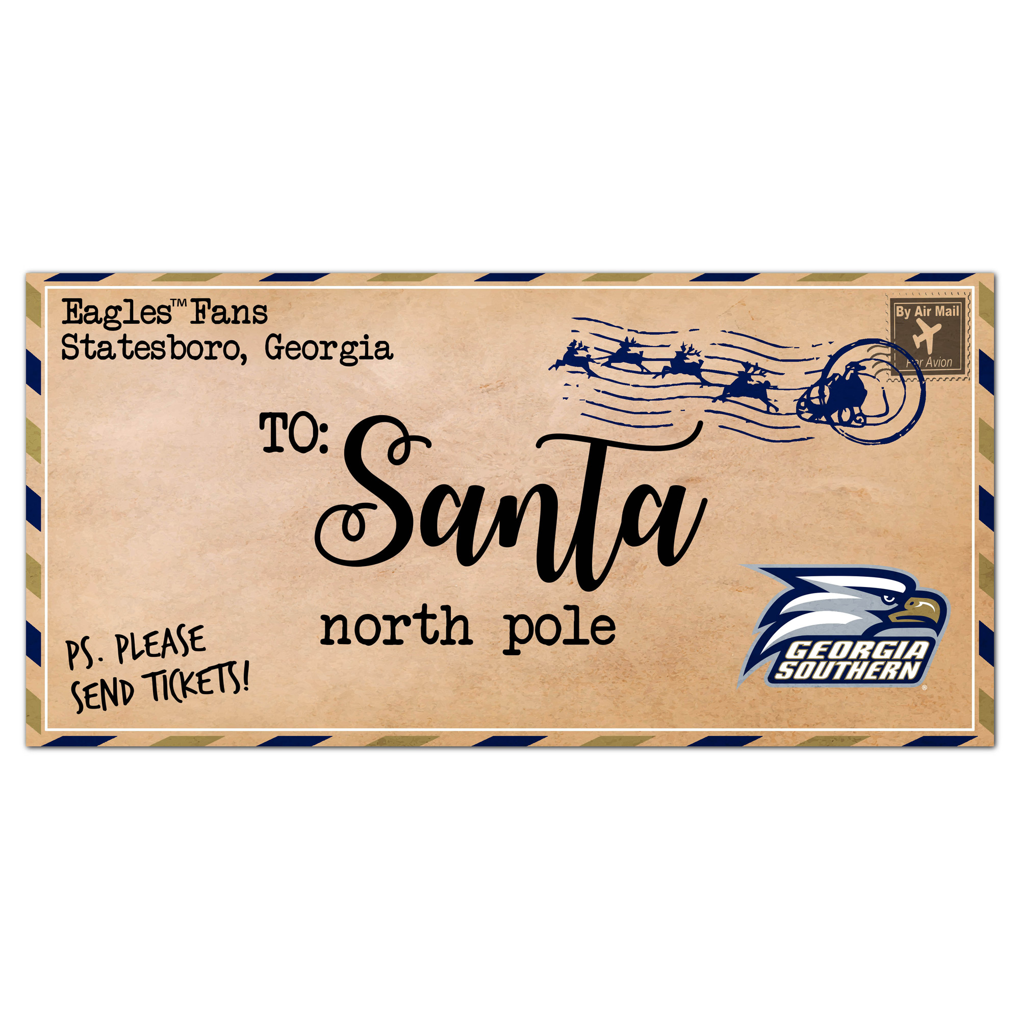 Georgia Southern Eagles 6'' x 12'' Letter to Santa Sign