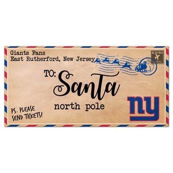New York Giants 6'' x 12'' Letter to Santa Sign