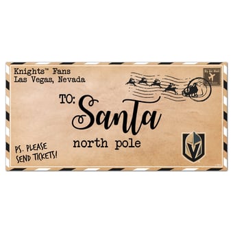Vegas Golden Knights 6'' x 12'' Letter to Santa Sign