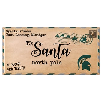 Michigan State Spartans 6'' x 12'' Letter to Santa Sign