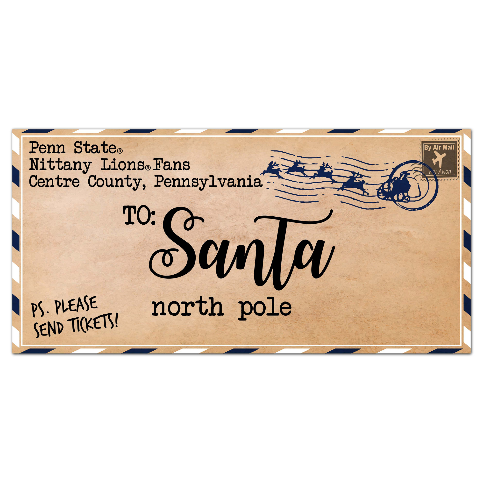 Penn State Nittany Lions 6'' x 12'' Letter to Santa Sign