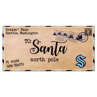 Seattle Kraken 6'' x 12'' Letter to Santa Sign