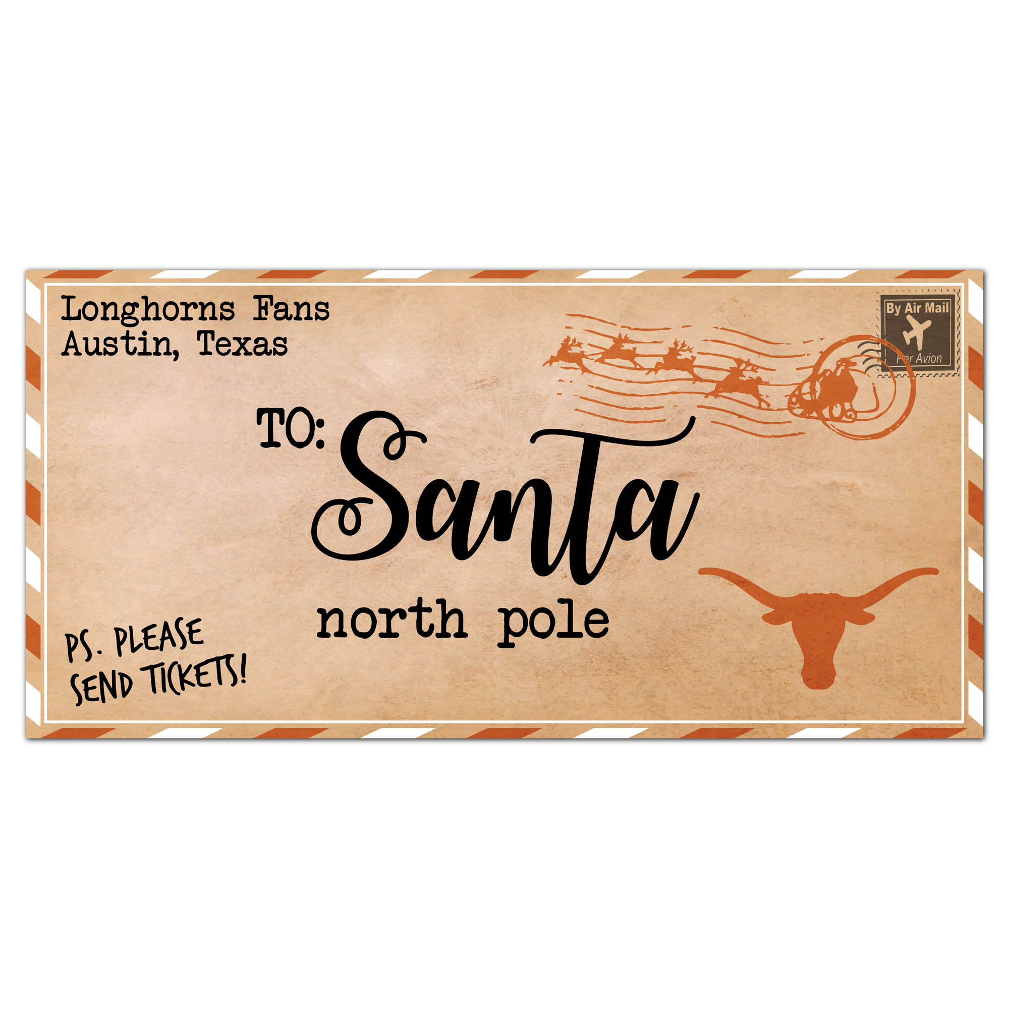 Texas Longhorns 6'' x 12'' Letter to Santa Sign