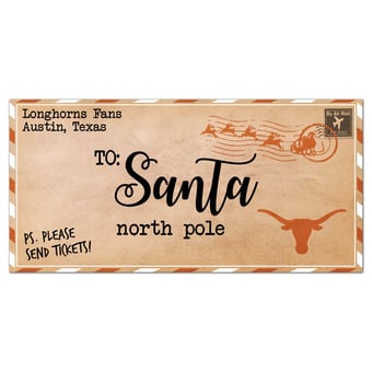 Texas Longhorns 6'' x 12'' Letter to Santa Sign