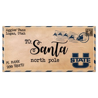 Utah State Aggies 6'' x 12'' Letter to Santa Sign