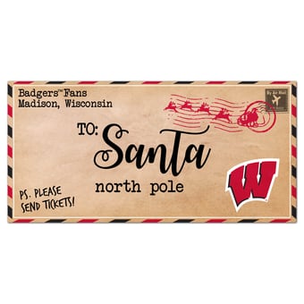 Wisconsin Badgers 6'' x 12'' Letter to Santa Sign