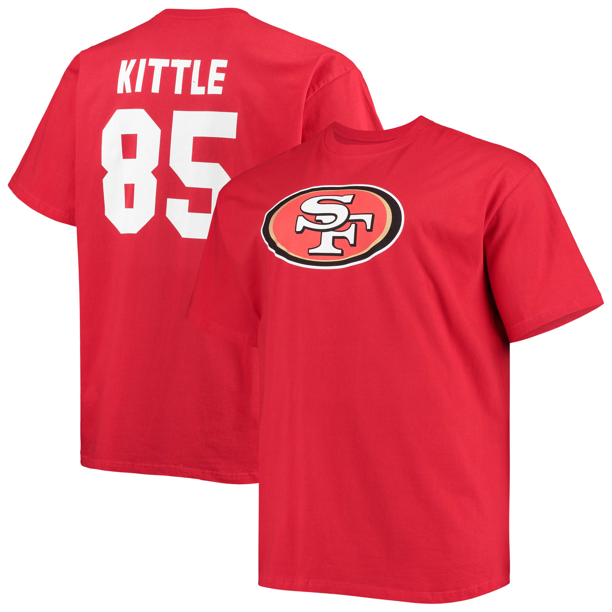 Men's Fanatics George Kittle Scarlet San Francisco 49ers Big & Tall Player Name & Number T-Shirt