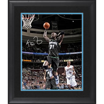Kevin Garnett Minnesota Timberwolves Framed Autographed 16" x 20" Hand Behind Head Dunking Photograph